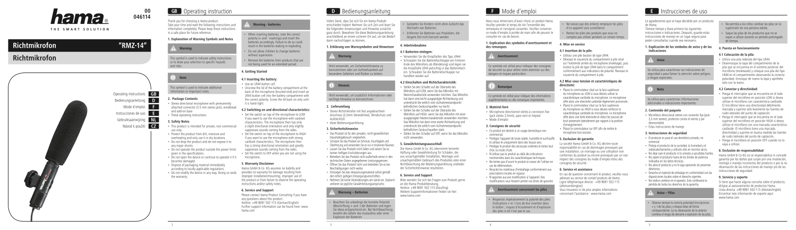 Hama RMZ-14 Service Manual