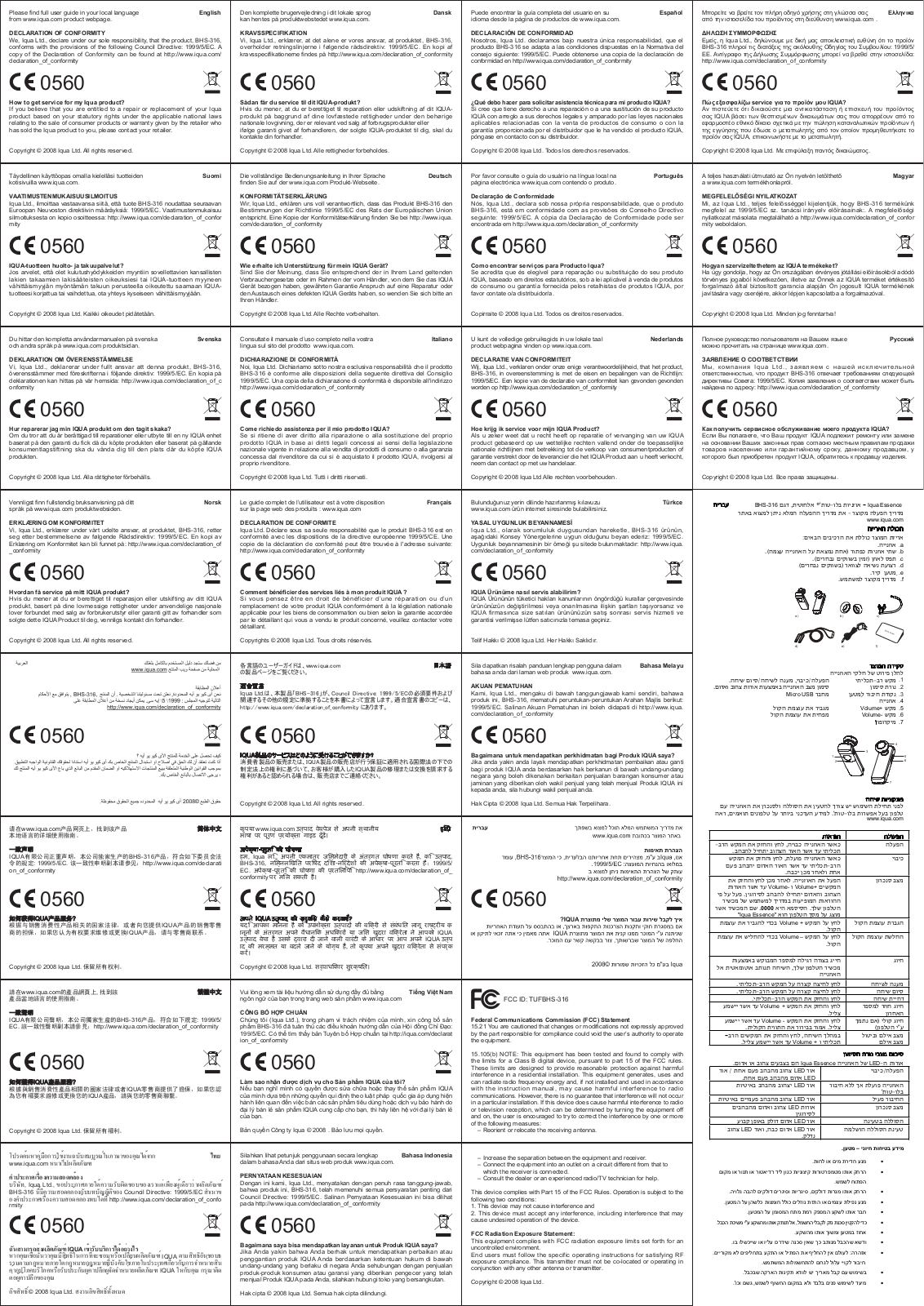 Savox Communications BHS-316 User Manual