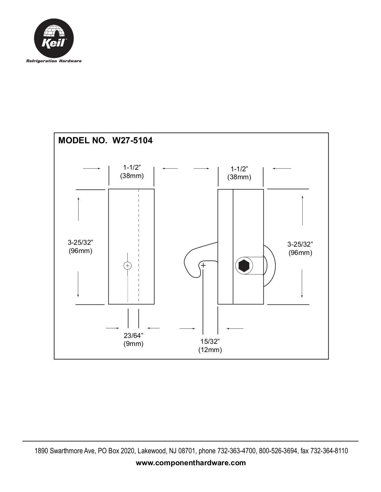 Component Hardware W27-5104 User Manual