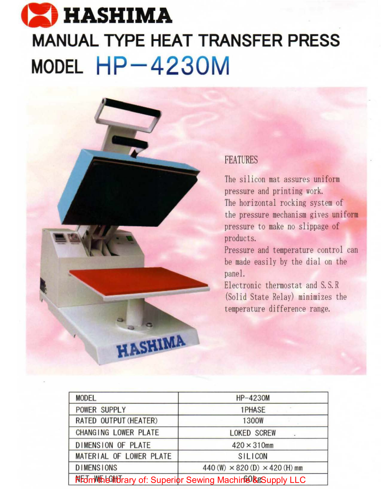 Hashima HP-4230M Brochure