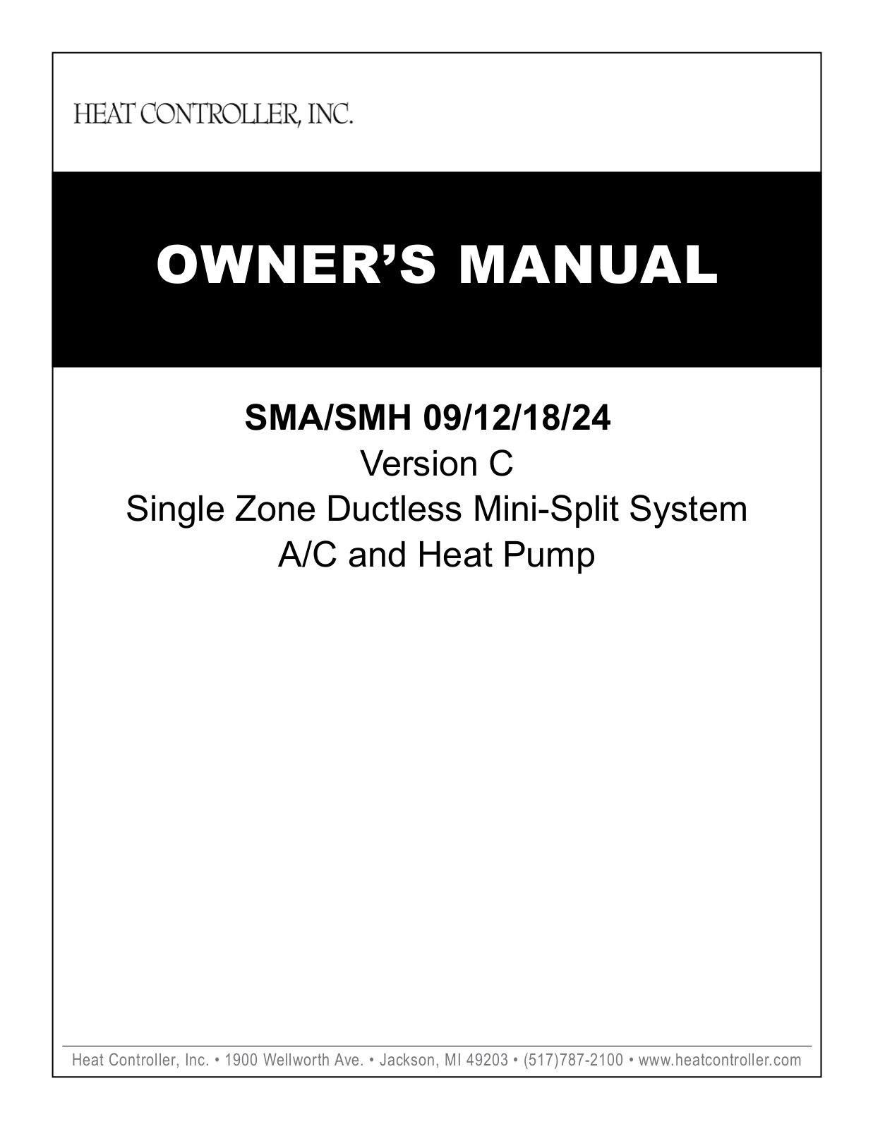 Heat Controller SMH 09, SMA-SMH 12, SMH 24, SMA-SMH 24, SMA-SMH 18 User Manual