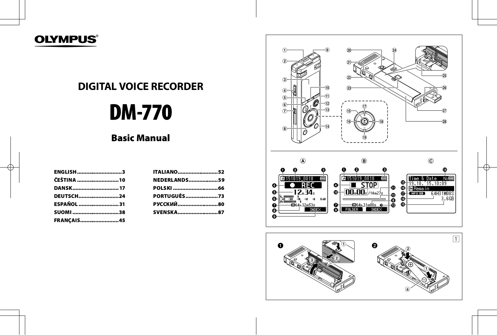 Olympus DM 770 Manual Básico