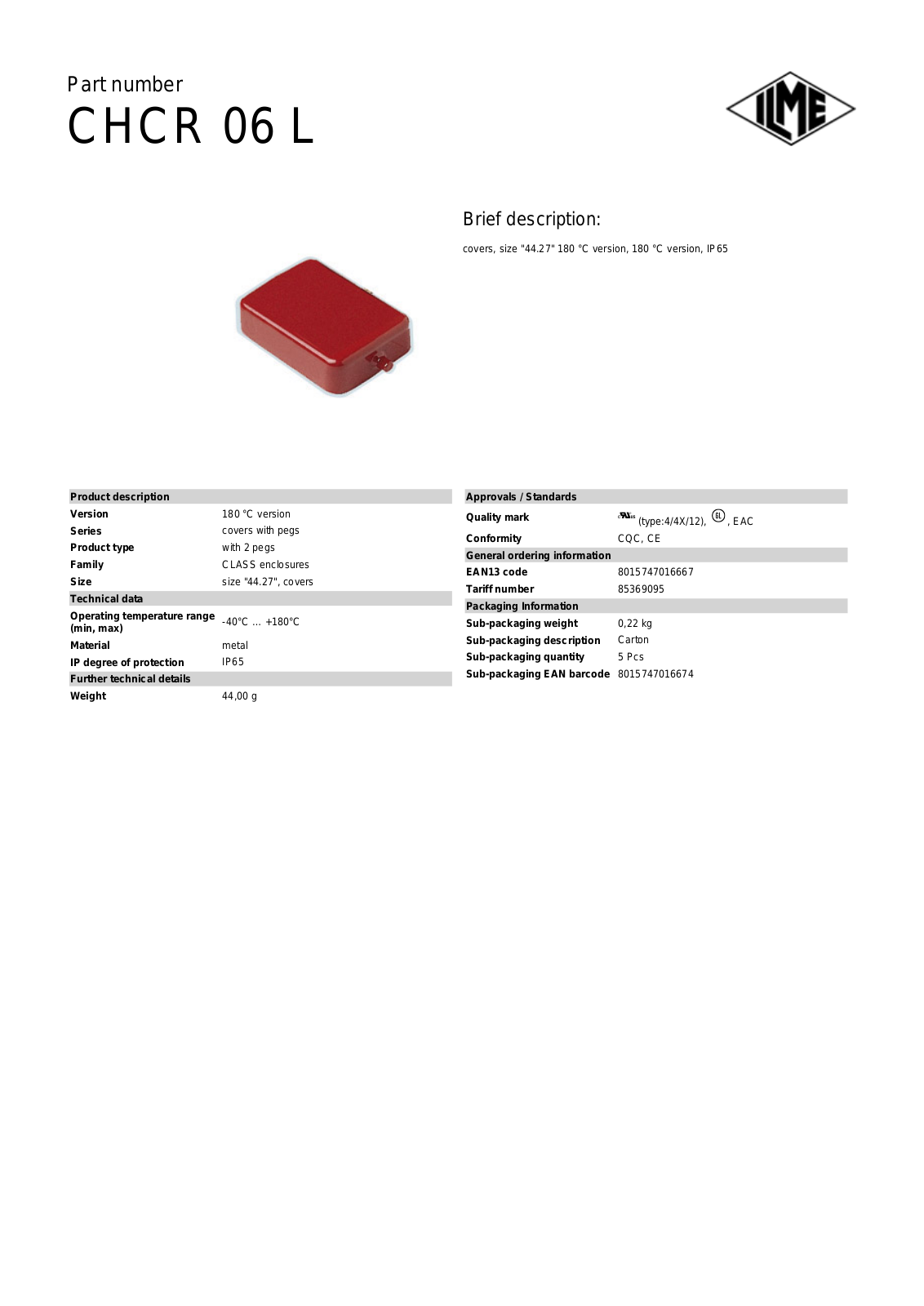 ILME CHCR-06L Data Sheet