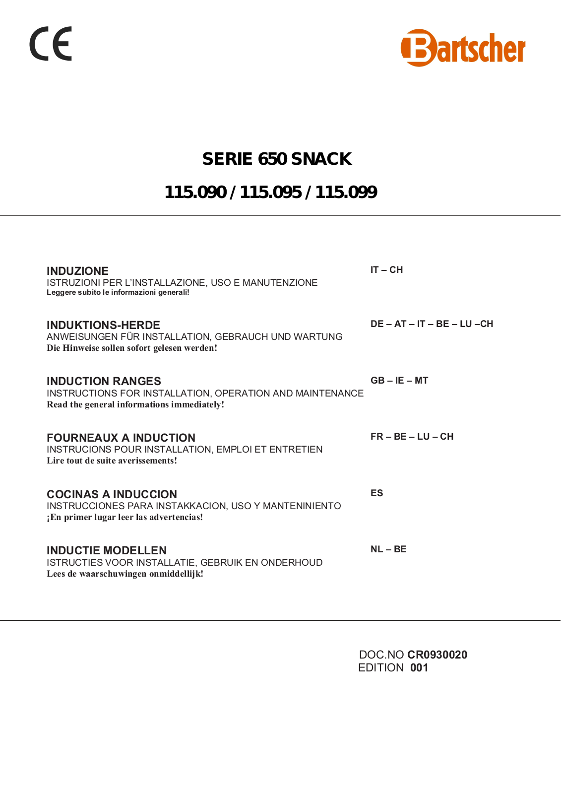 Bartscher 115099 User Manual