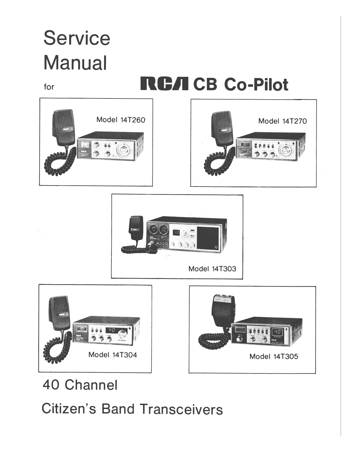 RCA 14T260, 14t305 Service Manual