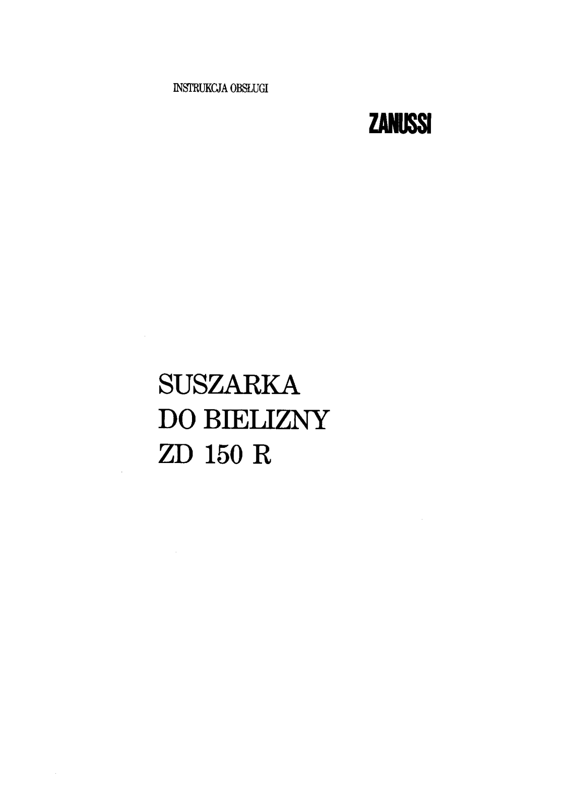 Zanussi ZD150R User Manual