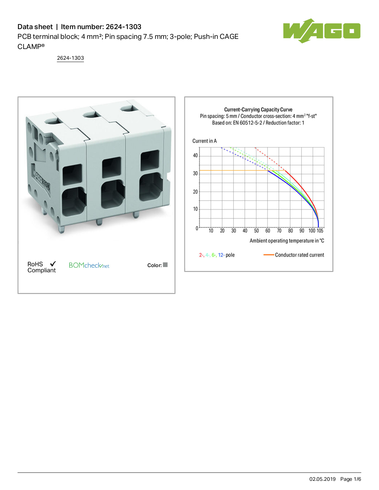 Wago 2624-1303 Data Sheet