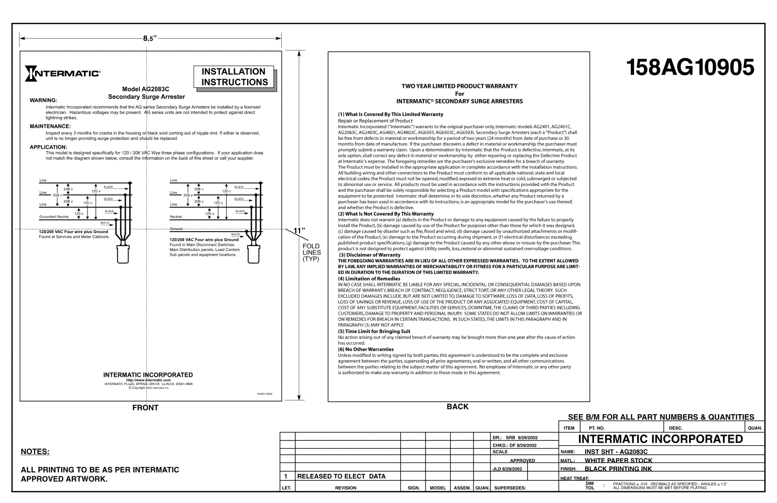 Intermatic 158AG10905-1 User Manual