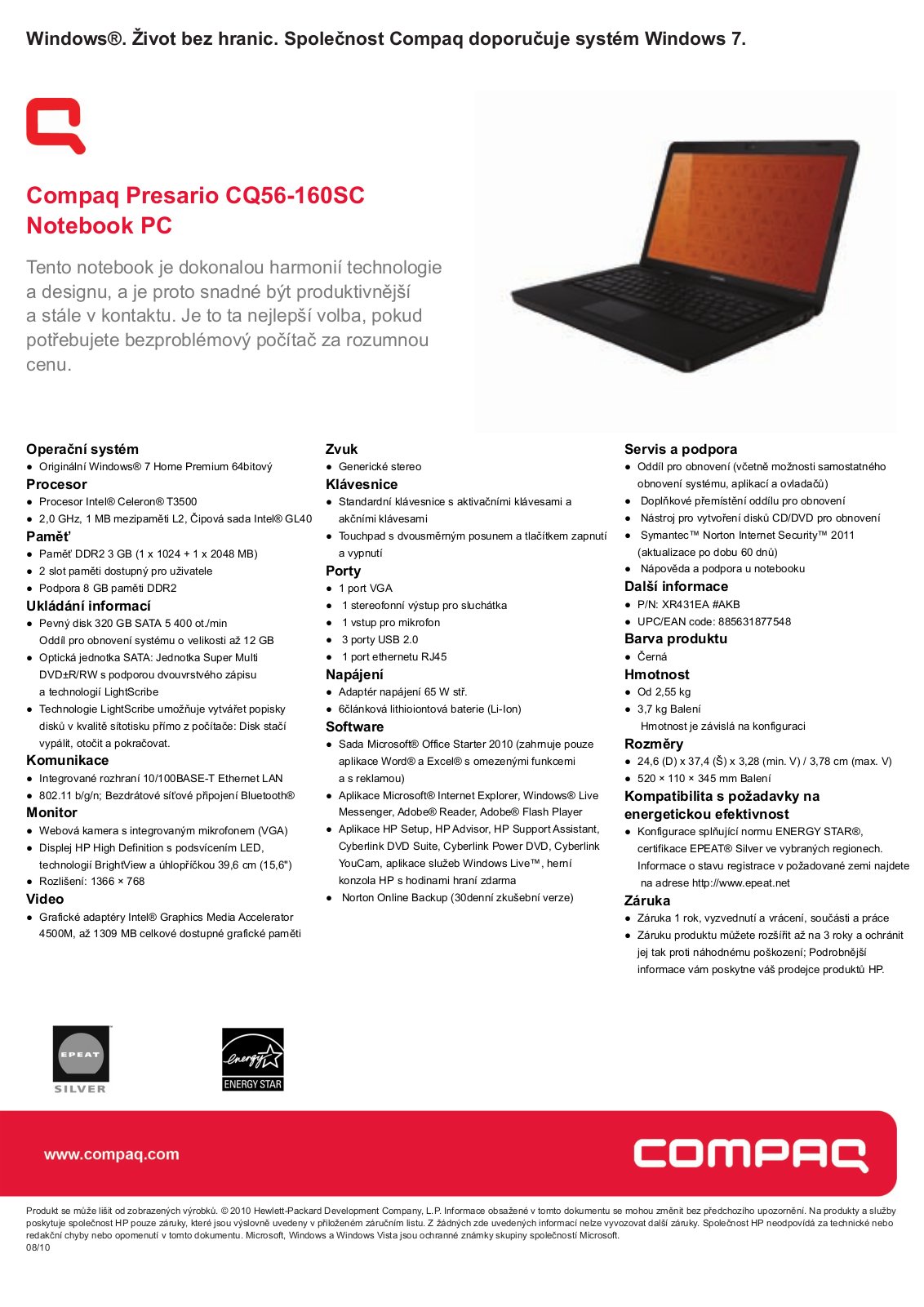 HP Compaq Presario CQ56-160sc User Manual