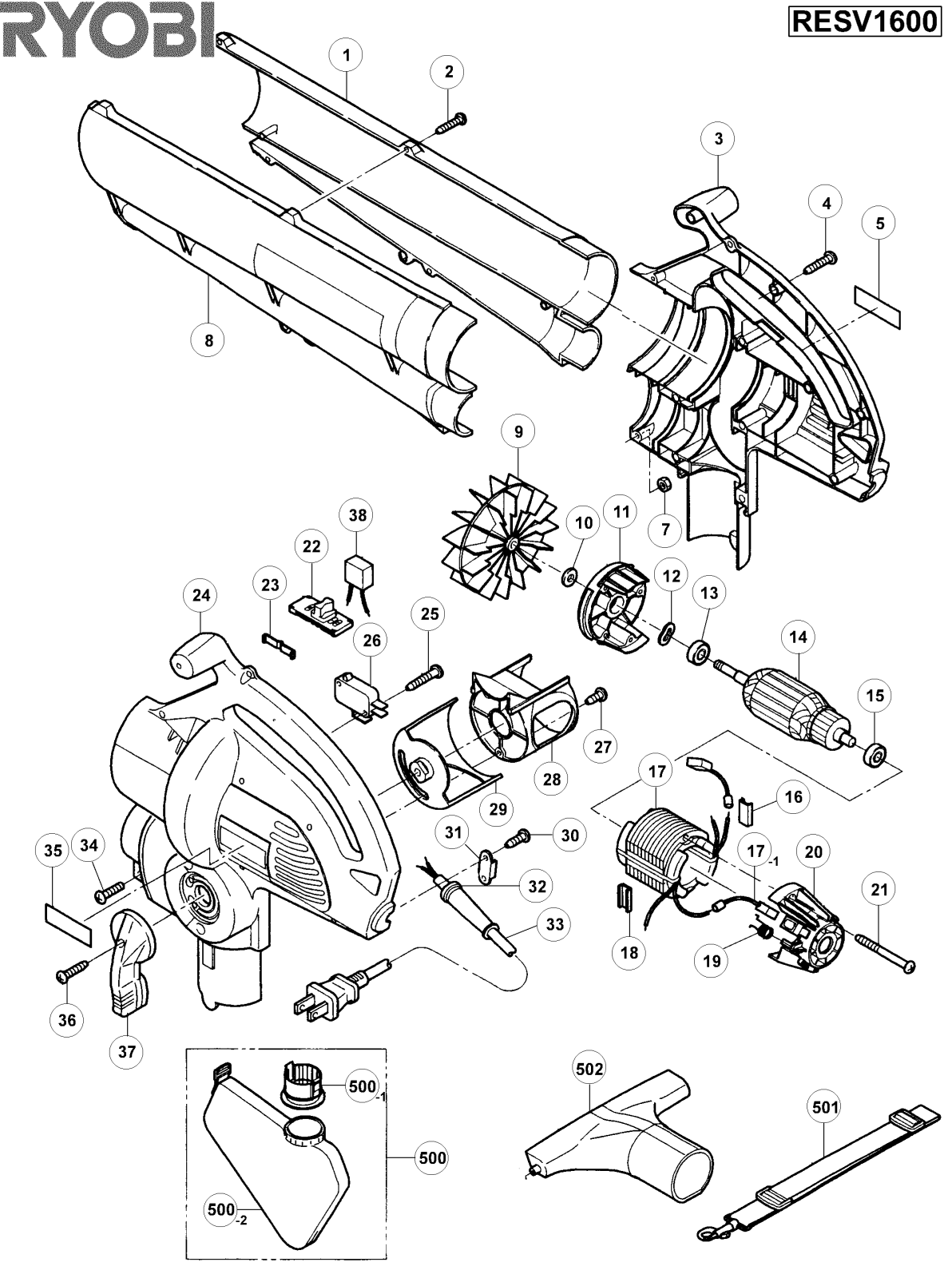 Ryobi RESV1600 User Manual