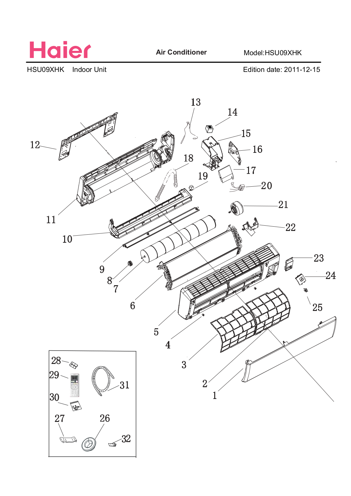 Haier HSU09XHK Exploded View