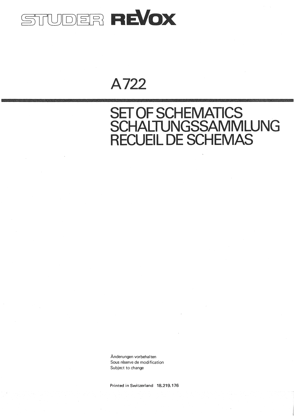 Revox A-722 Schematic