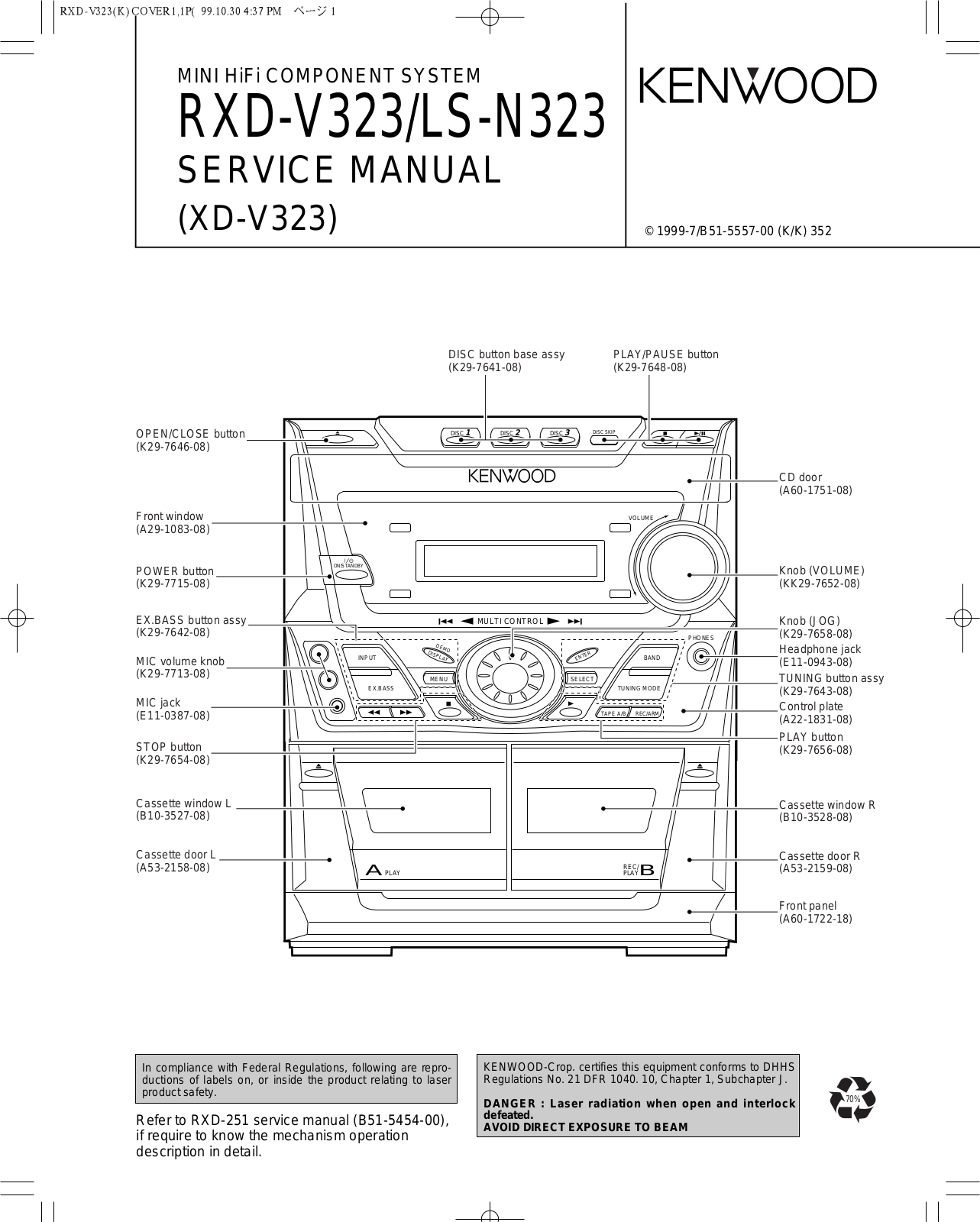 Kenwood LSN-323, RXDV-323 Service manual