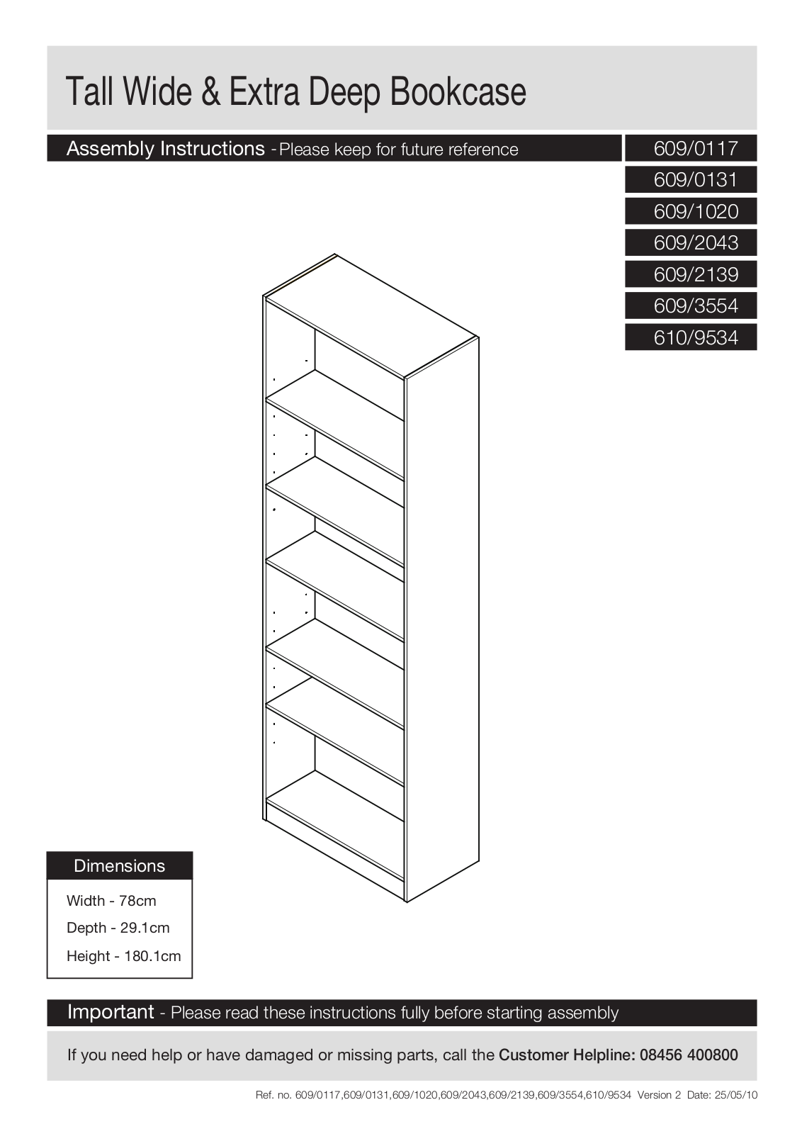 Argos 6092139 ASSEMBLY INSTRUCTIONS