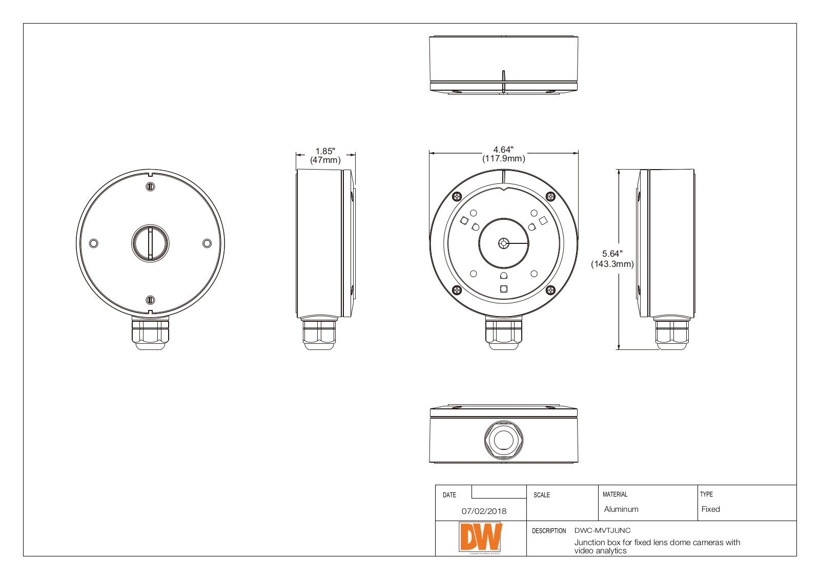 Digital Watchdog DWC-MVTJUNC2 Specsheet