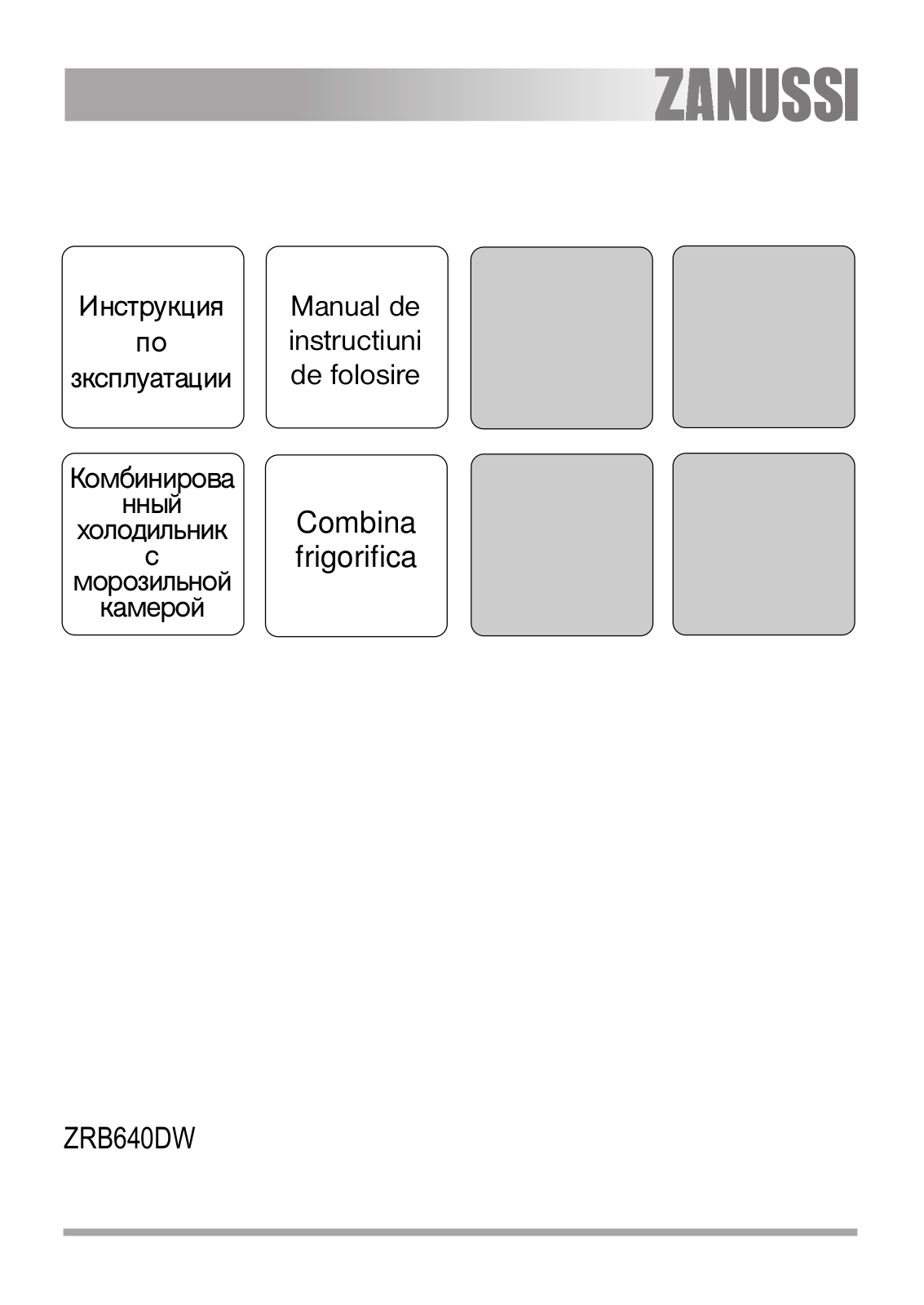 ZANUSSI ZRB640DW User Manual