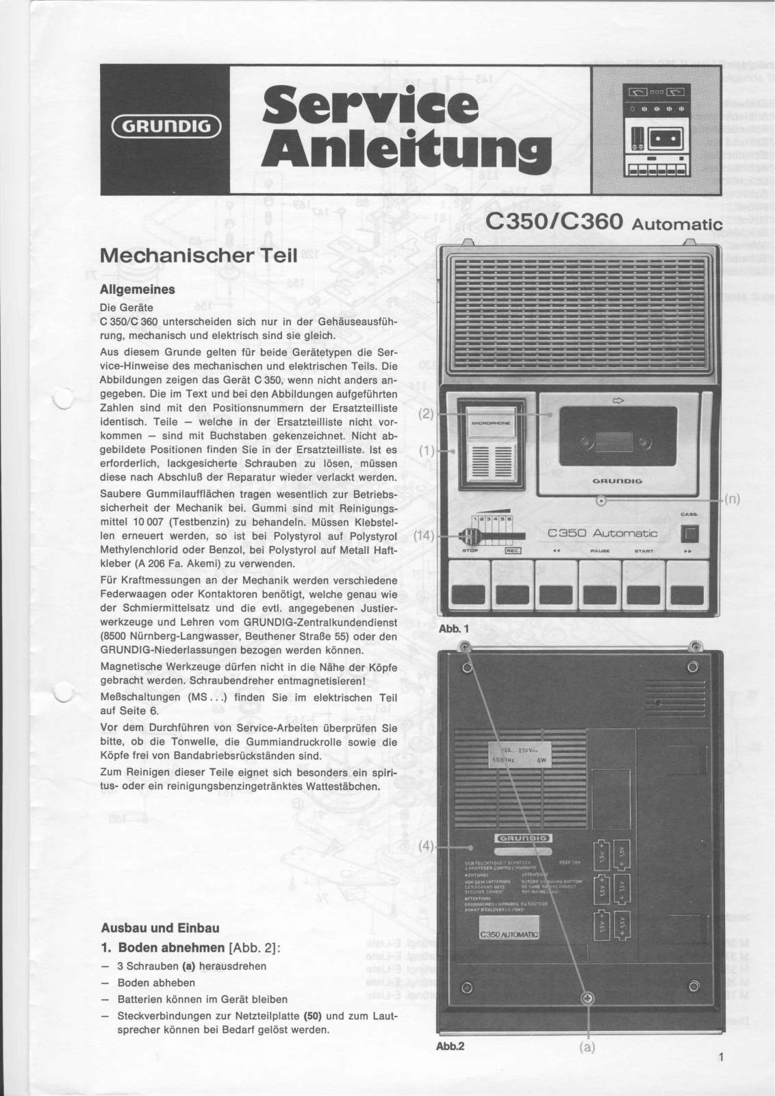 Grundig C-360, C-350 Service Manual