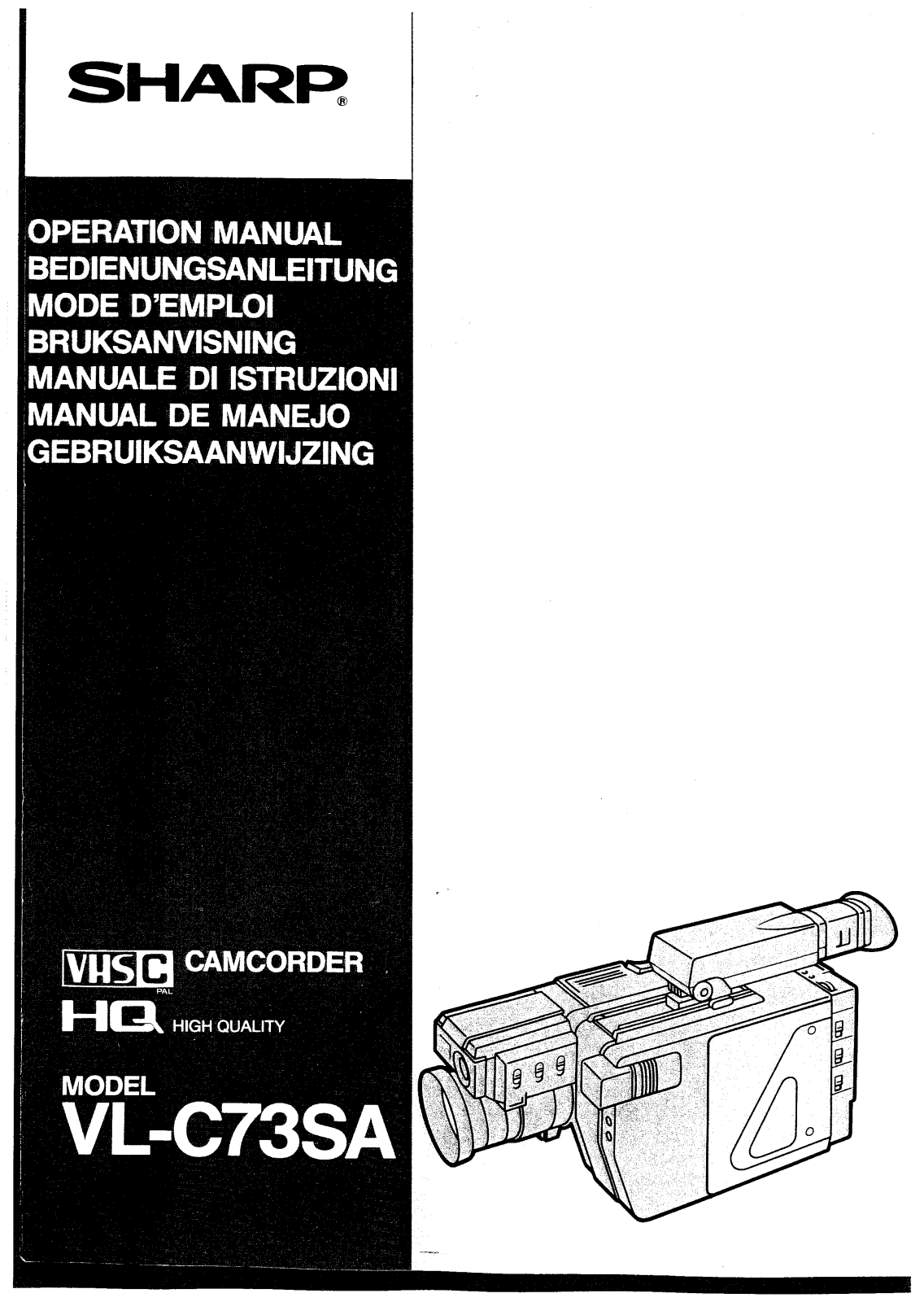 Sharp VL-C73SA User Manual