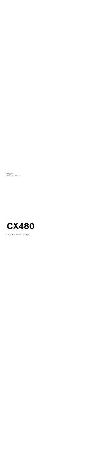 Gaggenau CX480-100 User Manual