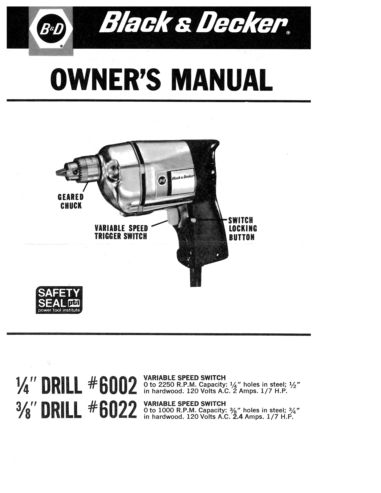 Black & Decker 6022, 6002 User Manual