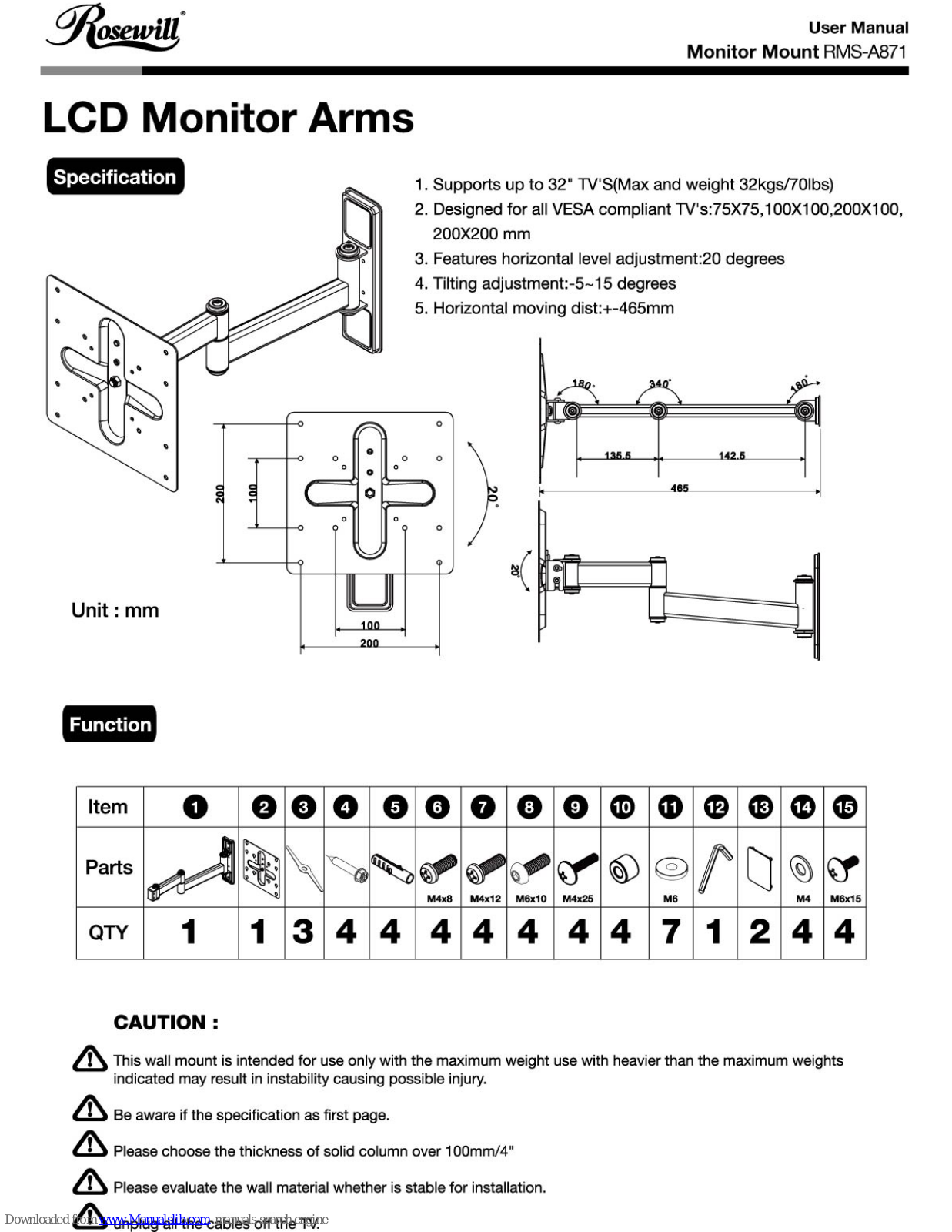 Rosewill RMS-A871 User Manual