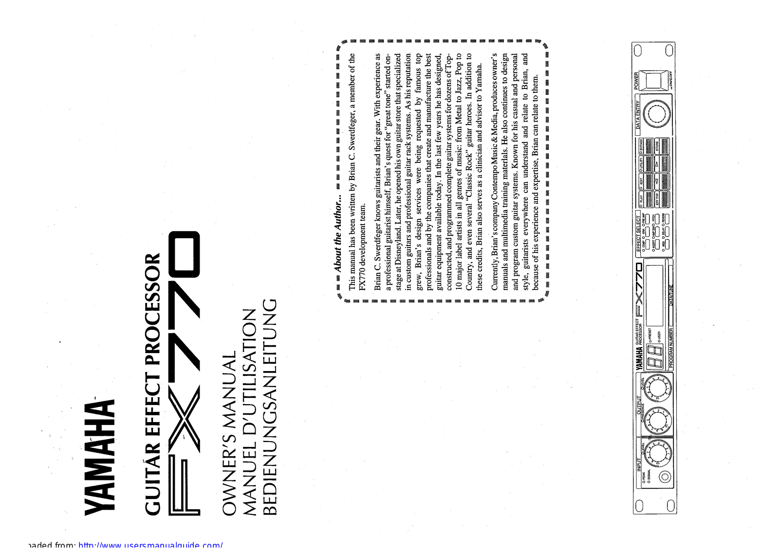 Yamaha Audio FX770 User Manual