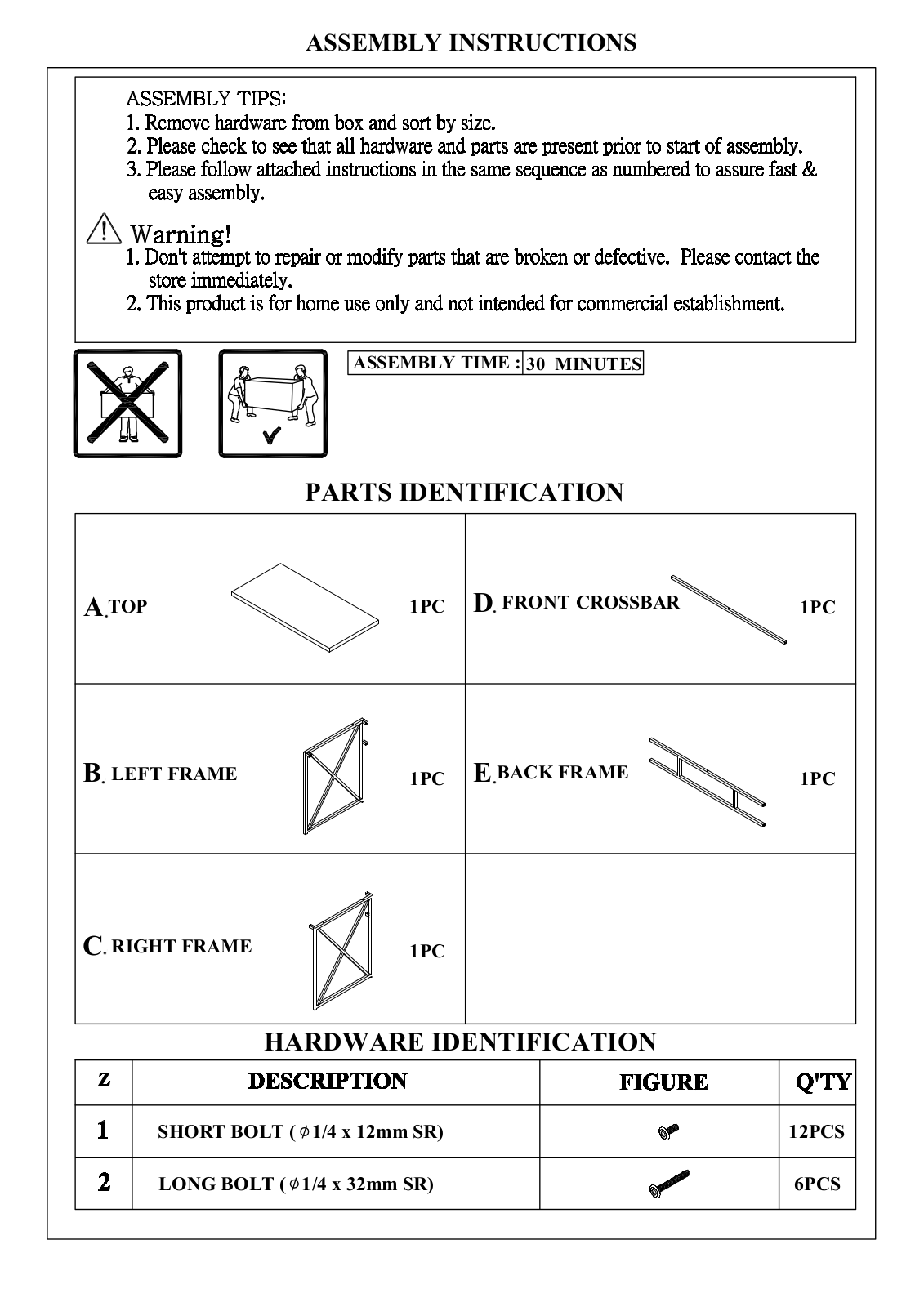 Brayden Studio W001766727 Assembly Instructions