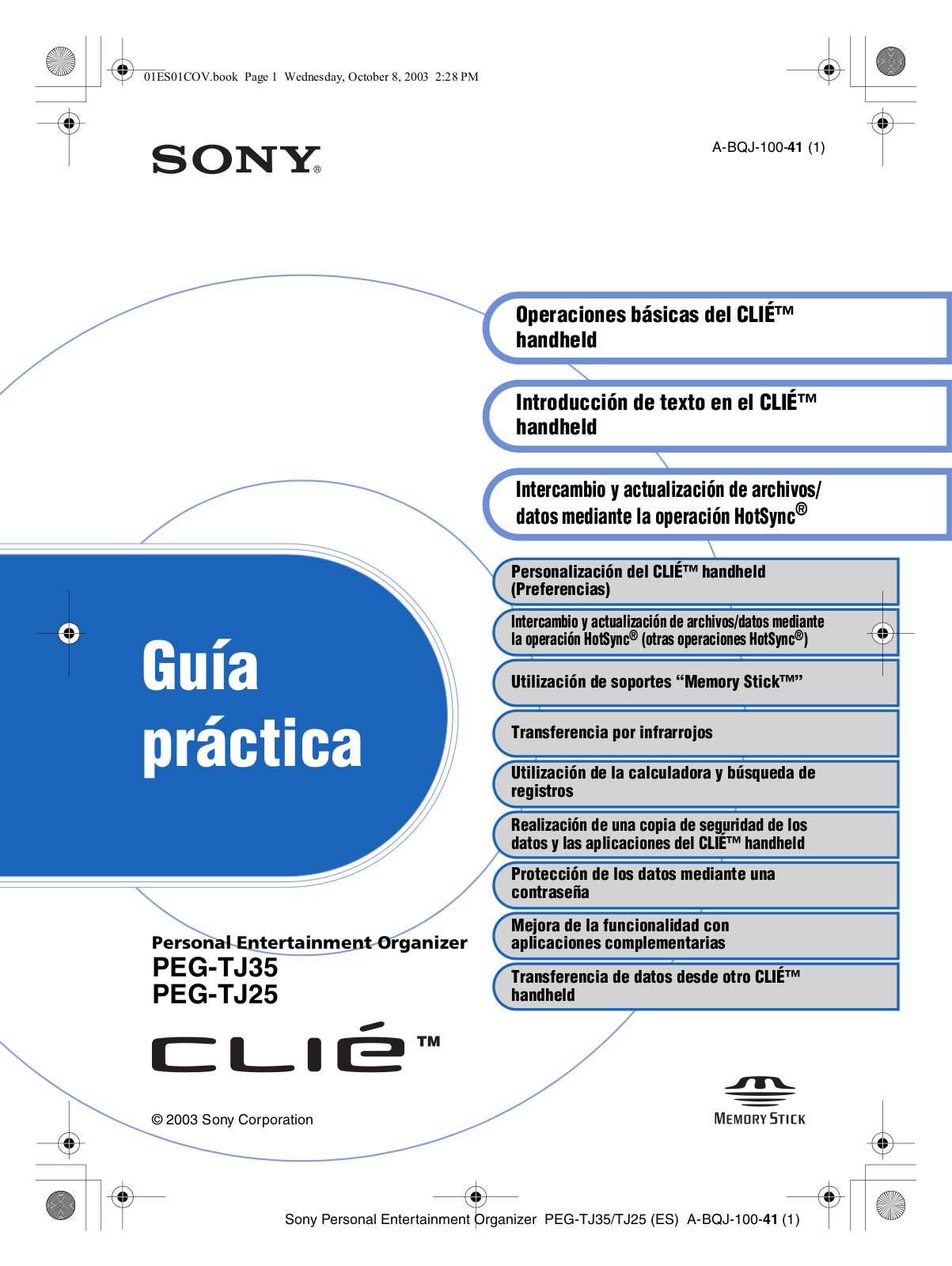 Sony PEG-TJ25/E2, PEG-TJ35/E2 User Manual