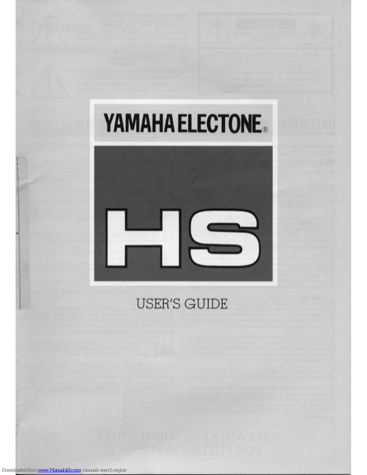 Yamaha HS User Manual