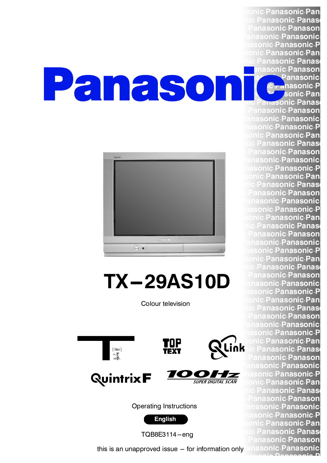 Panasonic TX-29AS10D User Manual