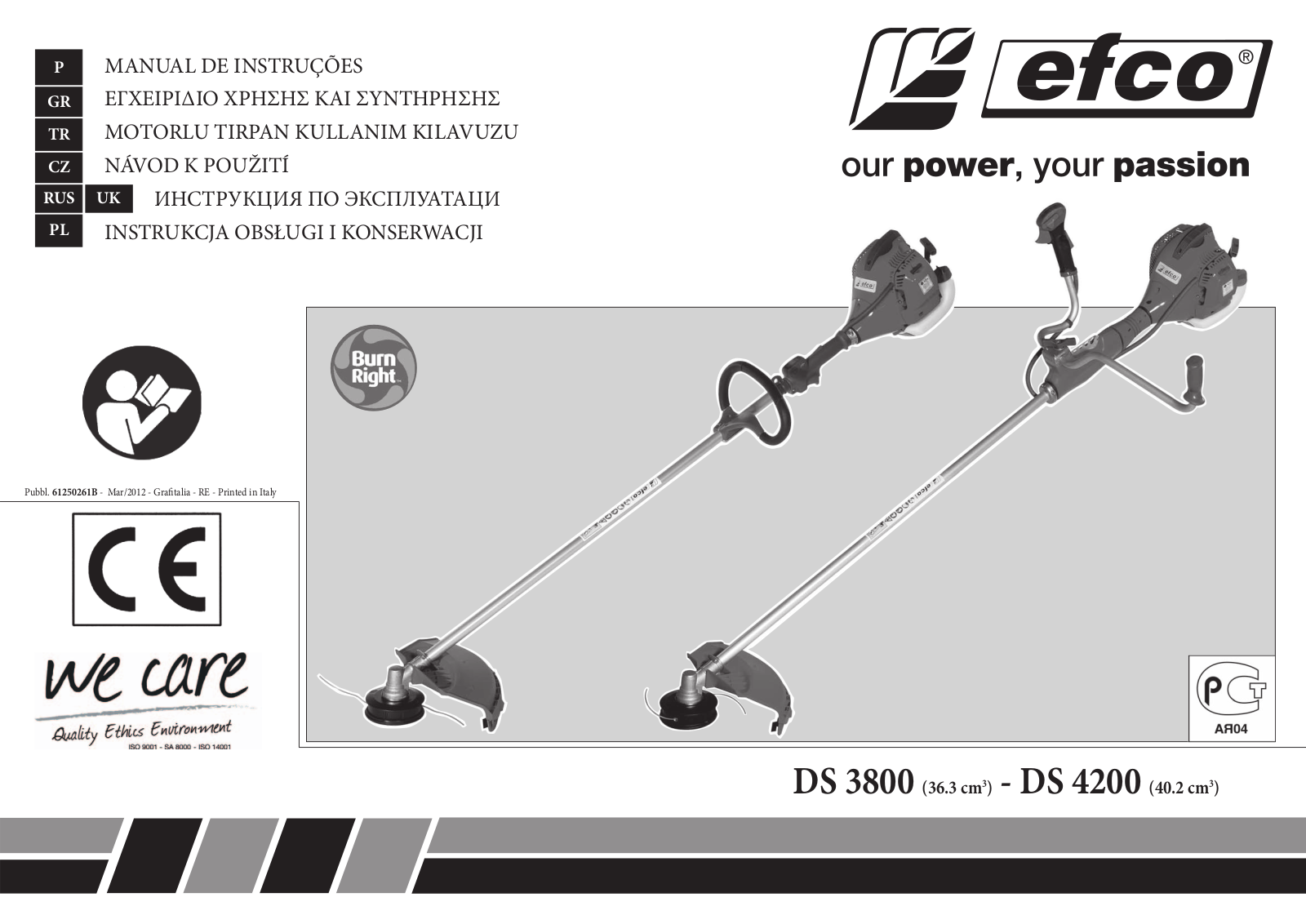 Efco DS 4200 T, DS 3800 T User Manual