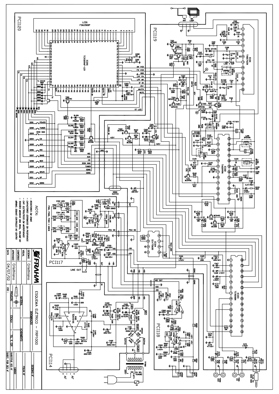 FRAHM FRP1000 Schematic