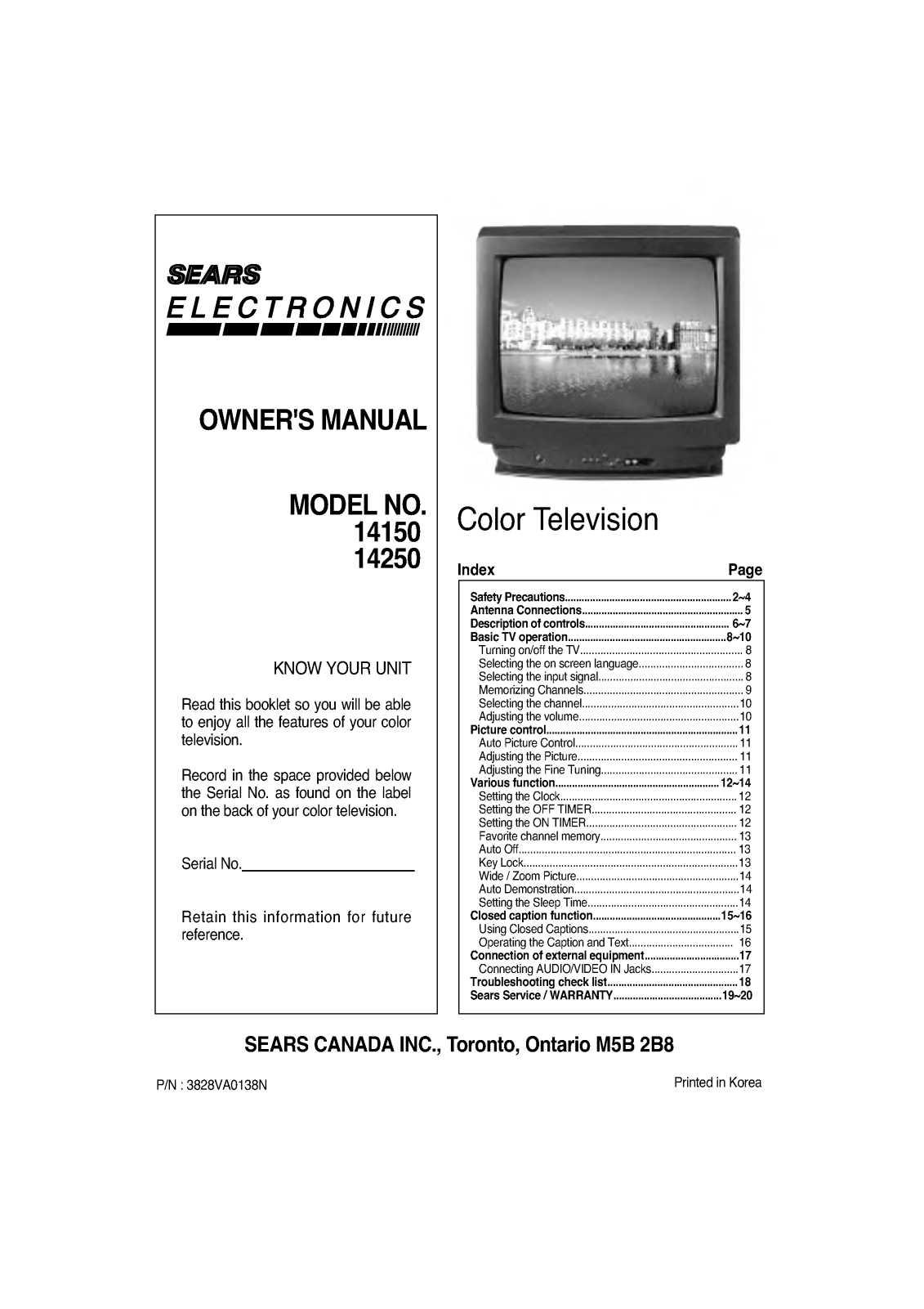 LG CP-20F60, CP-14F60 User Manual