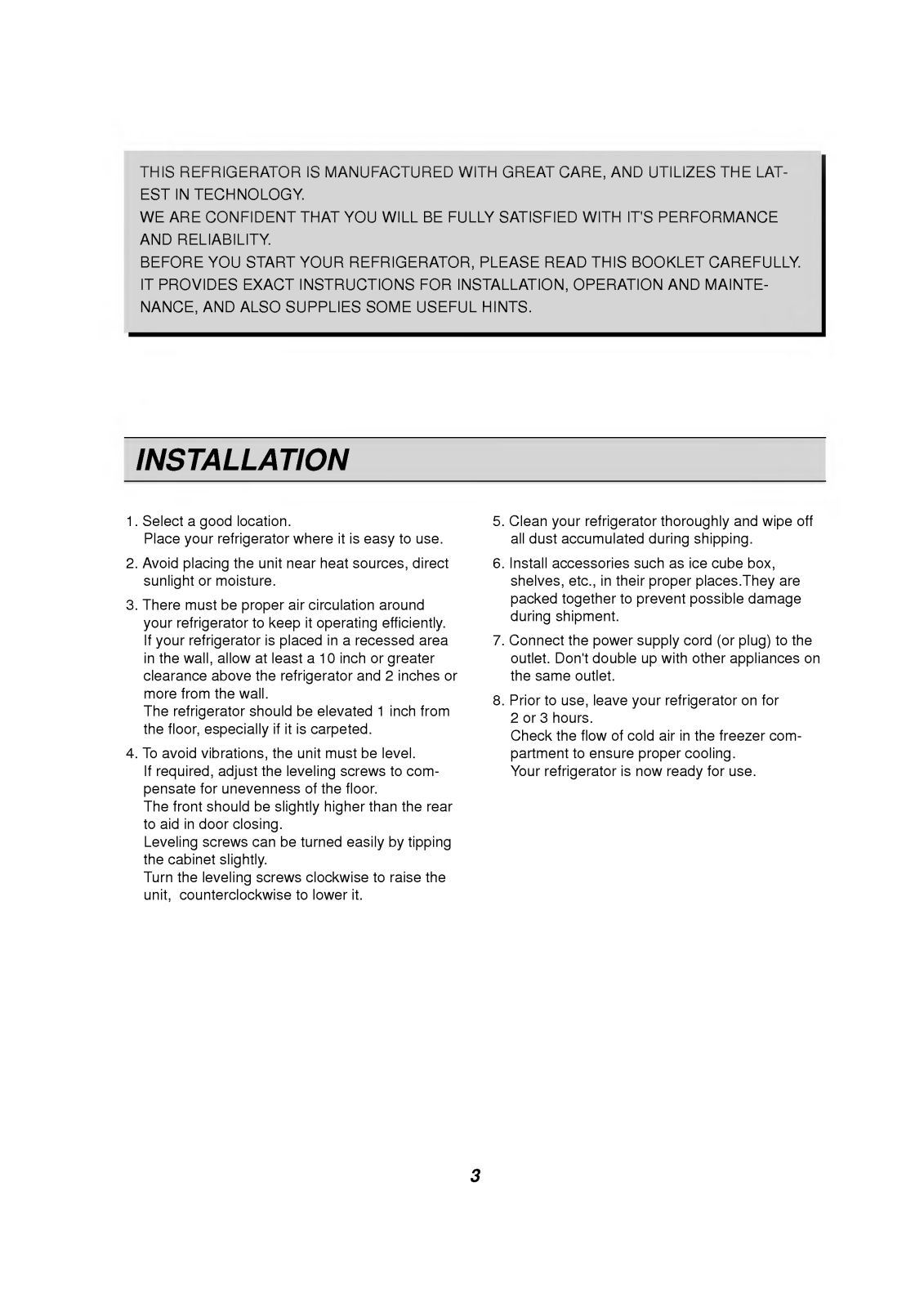 LG GR-252S Owner’s Manual