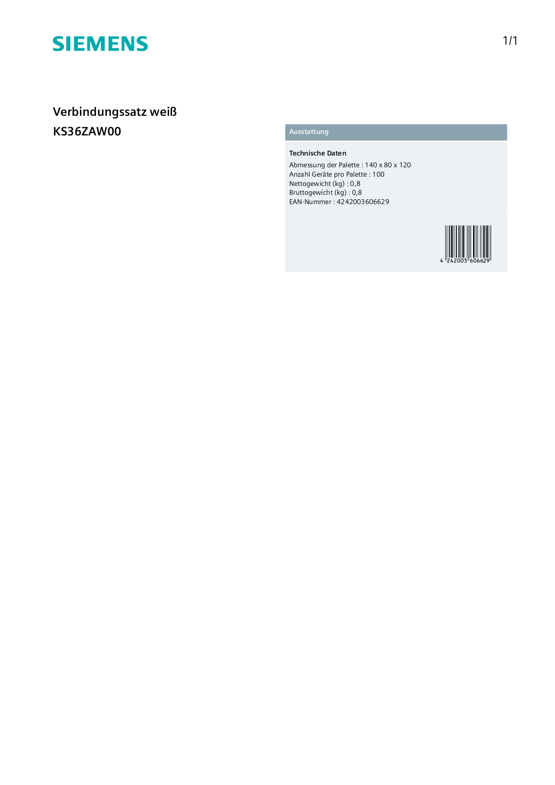 Siemens KS36ZAW00 User Manual