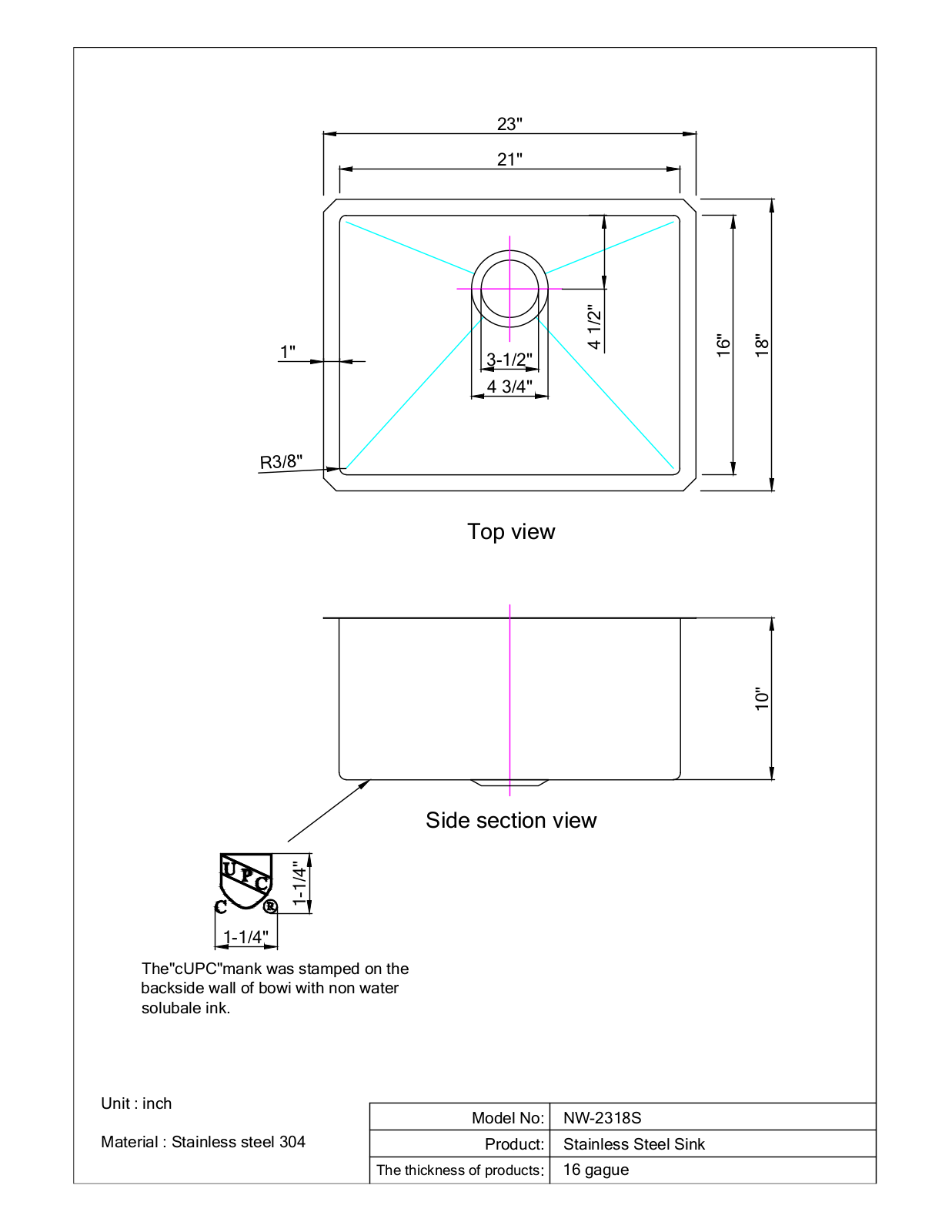 Stufurhome NW2318S18 User Manual