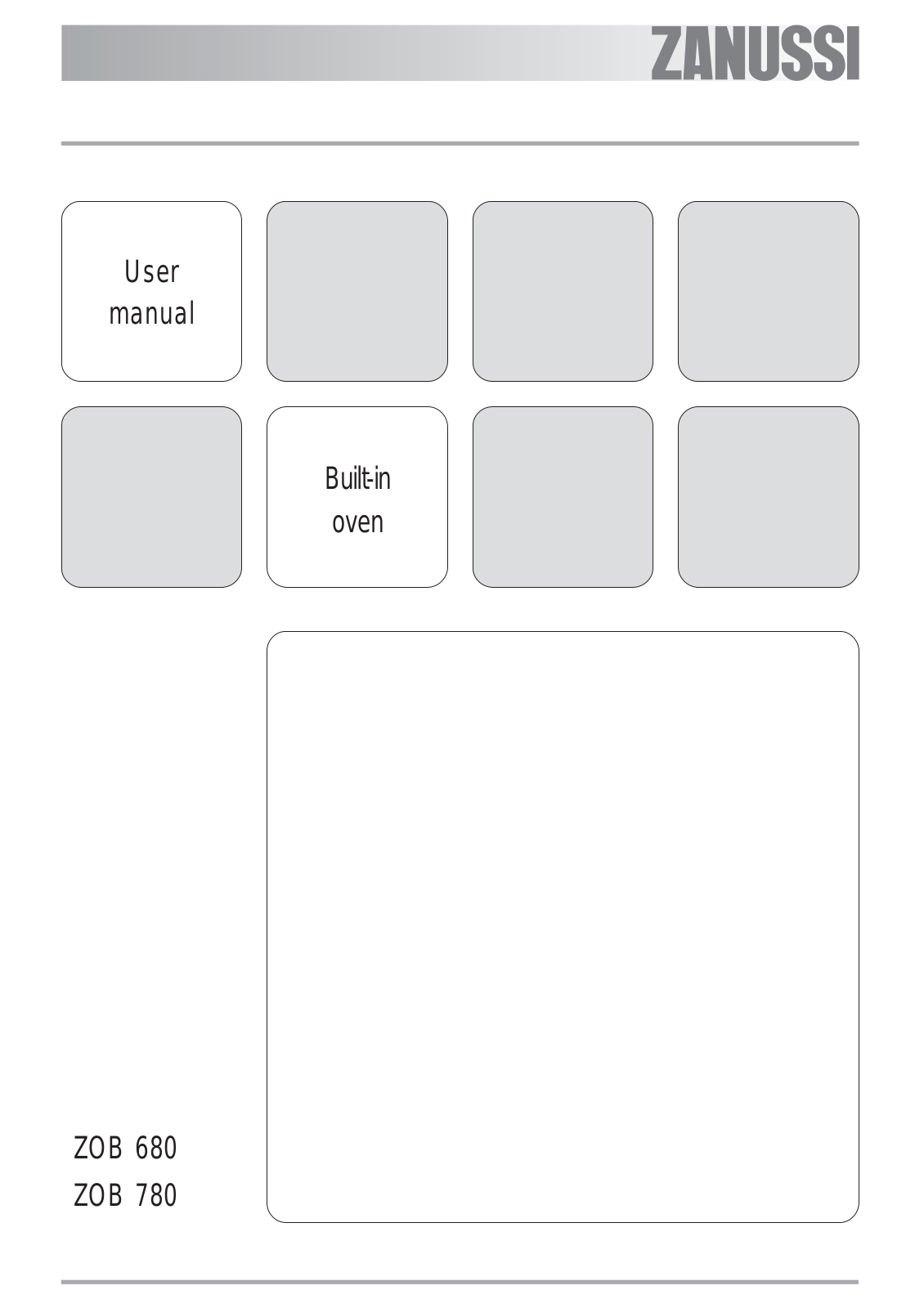 Zanussi ZOB 680, ZOB 780 User Manual