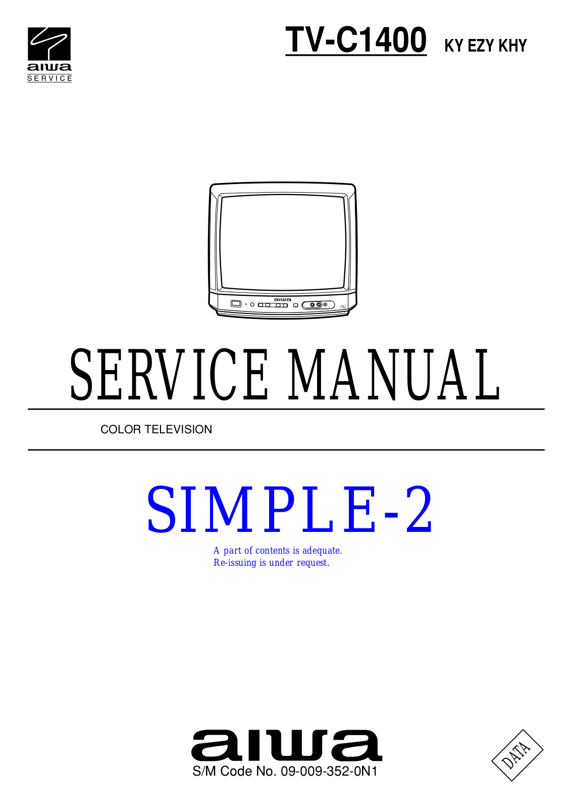 Aiwa TV-C1400 Service Manual