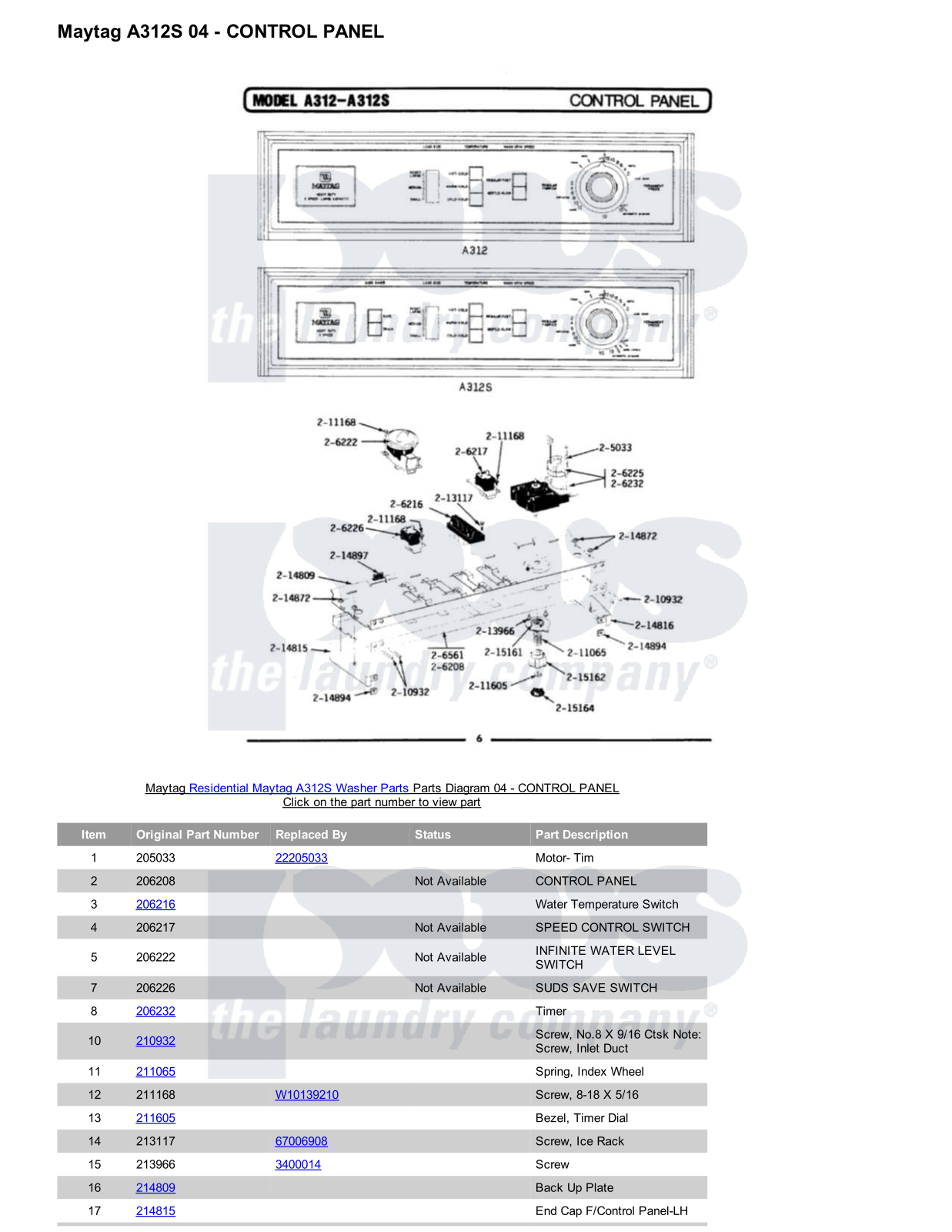 Maytag A312S Parts Diagram