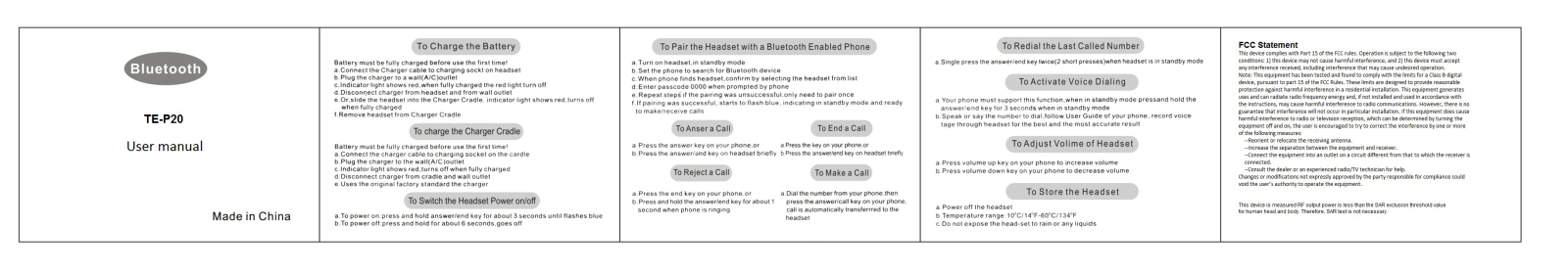 TESONIC TE P20 User Manual