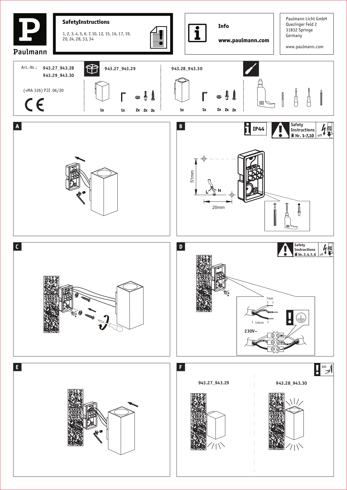 Paulmann 943.29 User Manual - ManualMachine.com