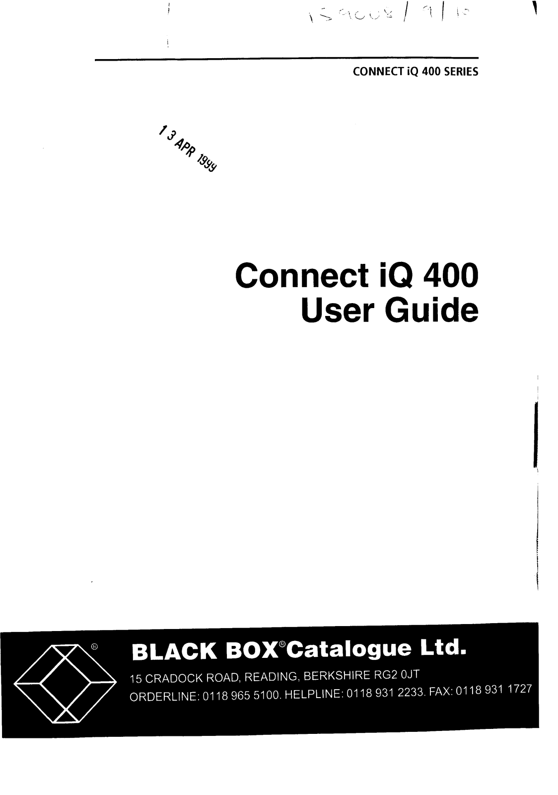 Black Box IQ 400 User Manual