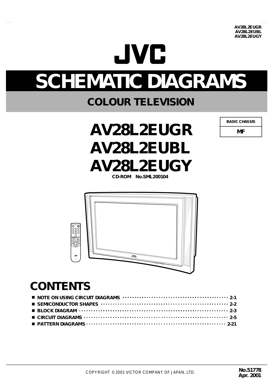 JVC AV28L2EUBL, AV28L2EUGR, AV28L2EUGY Schematics