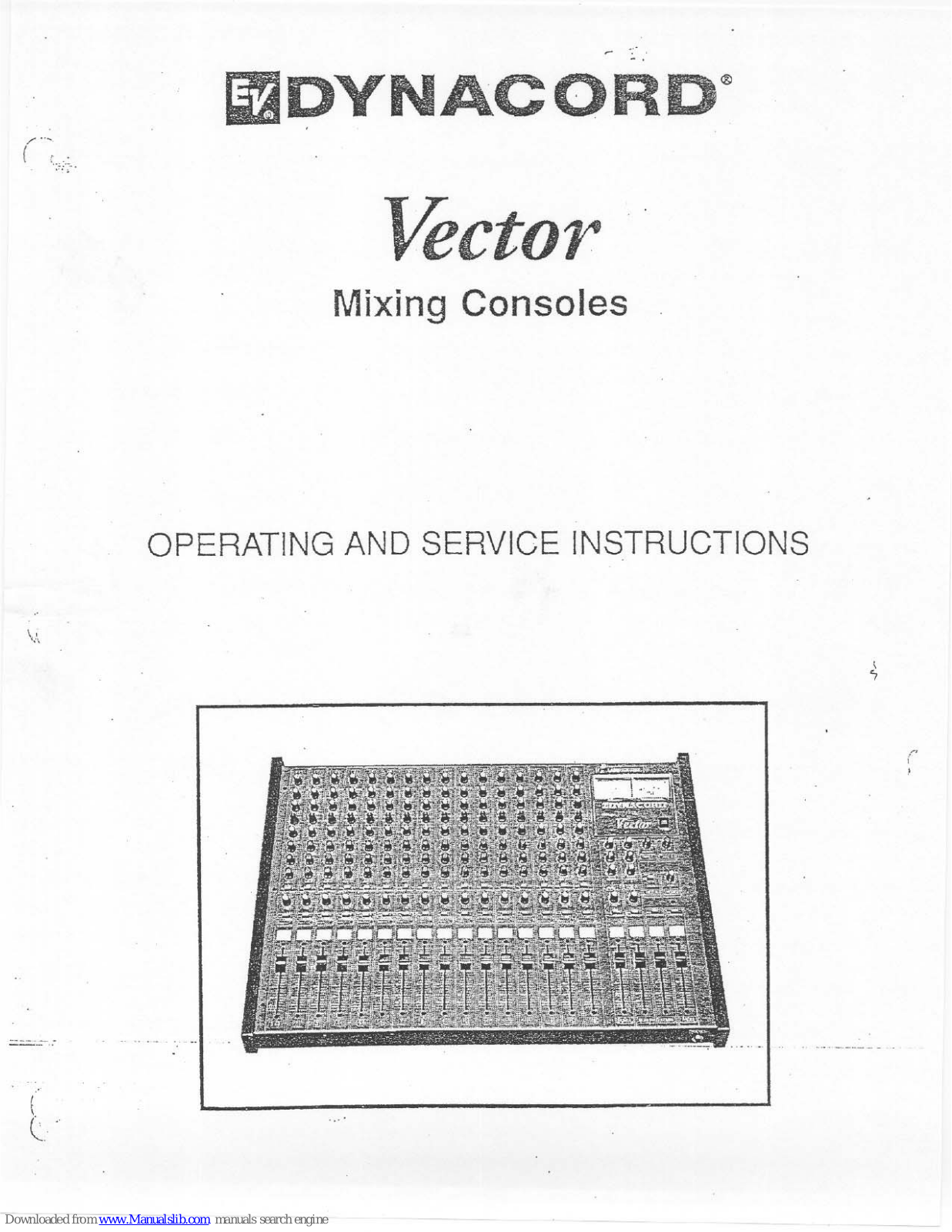 Electro-Voice Vector Service Instructions Manual