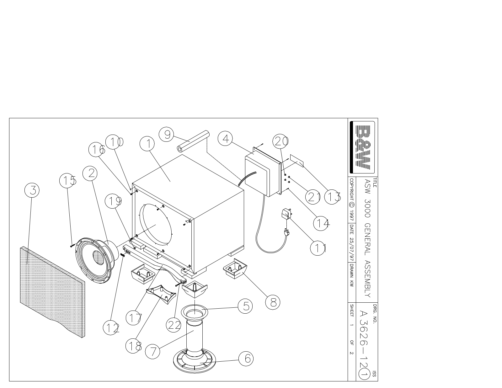 Bowers and Wilkins ASW-3000 Service manual