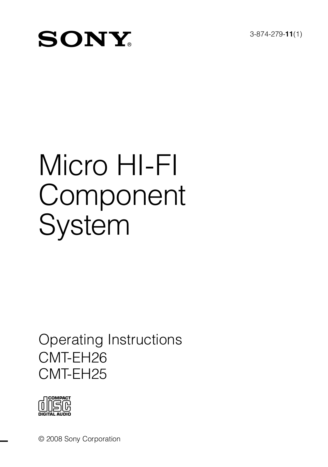 Sony CMT-EH25 Operating Manual