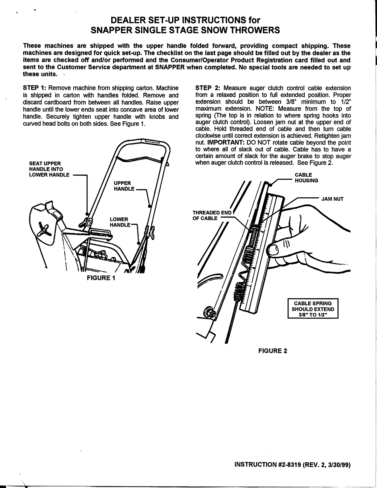 Snapper 2-8319 User Manual