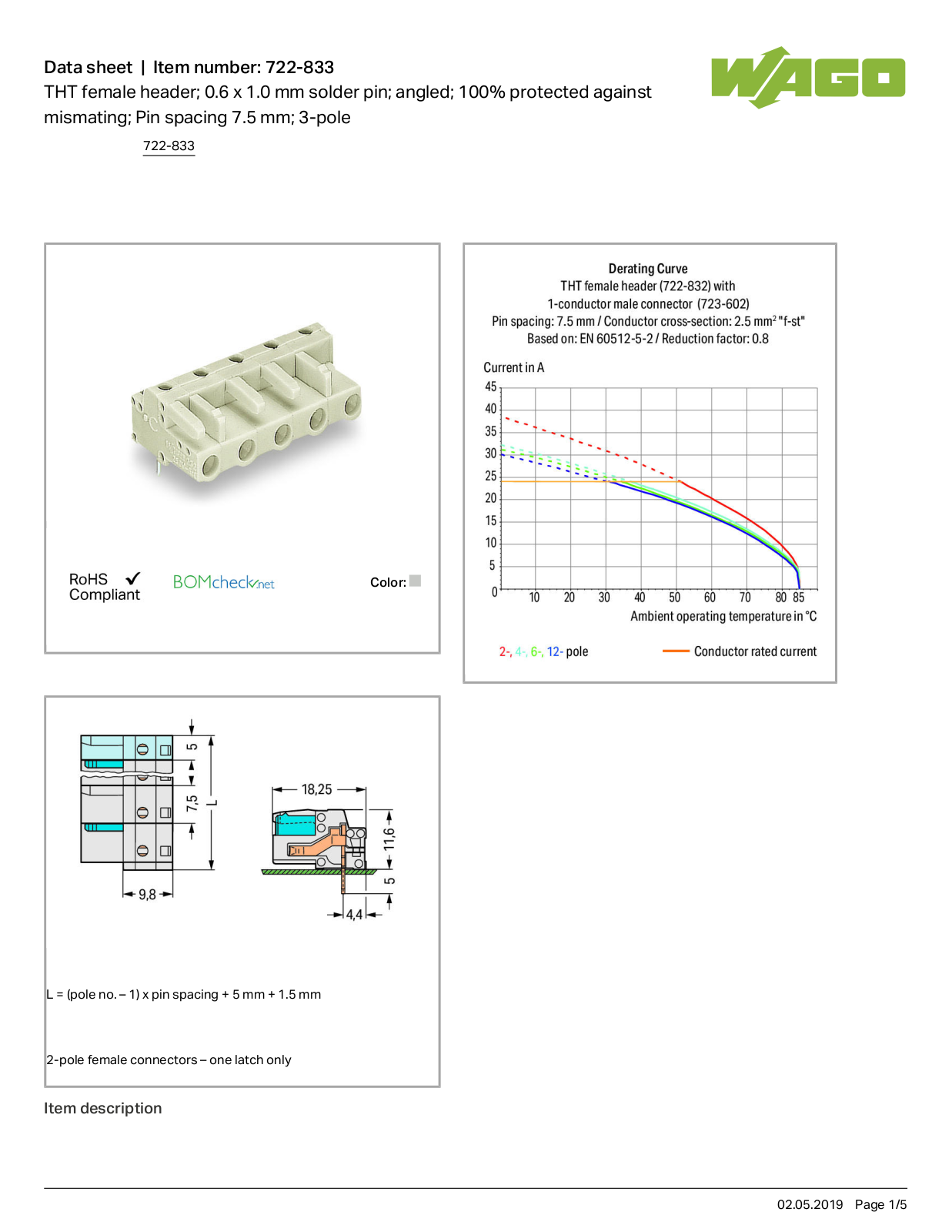 Wago 722-833 Data Sheet