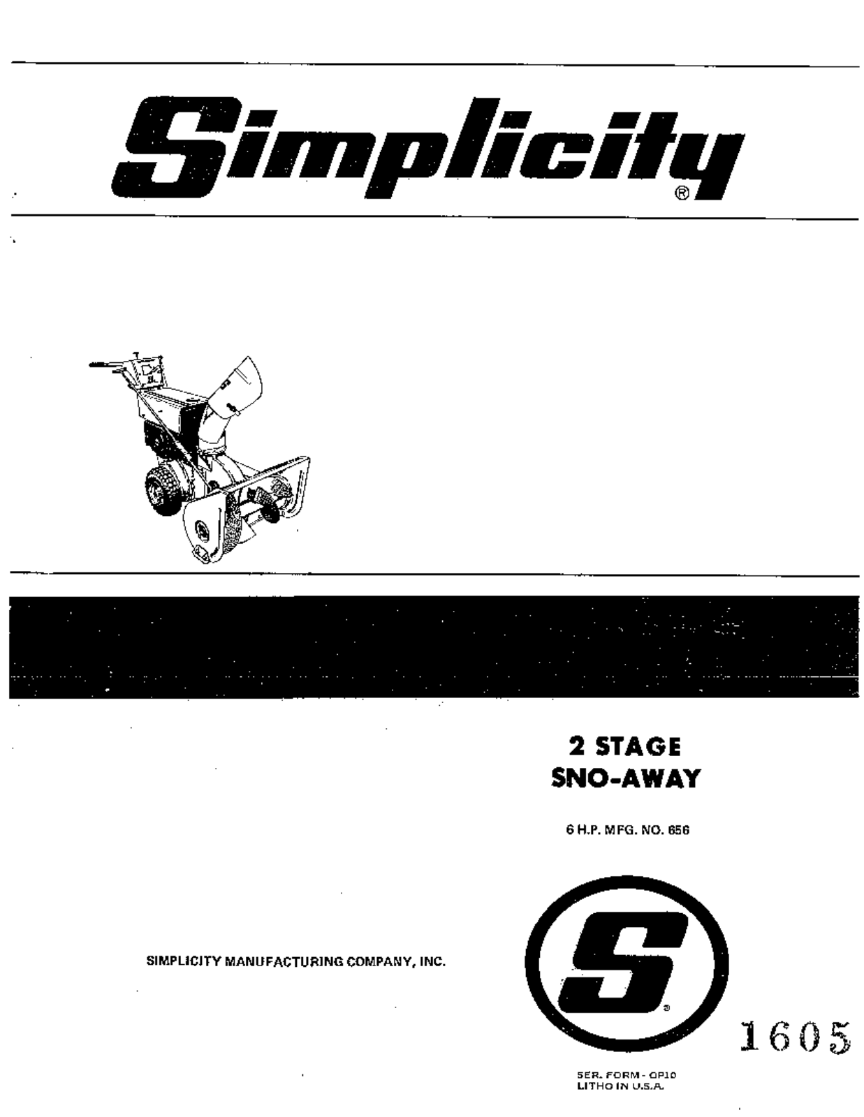 Simplicity 656 User Manual