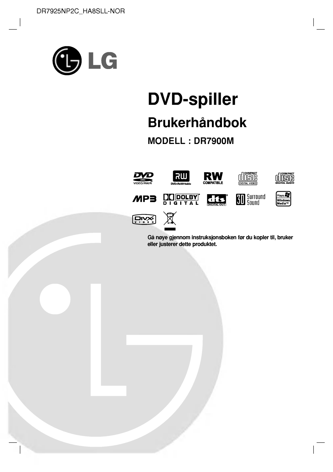 LG DR7925NP2C User manual